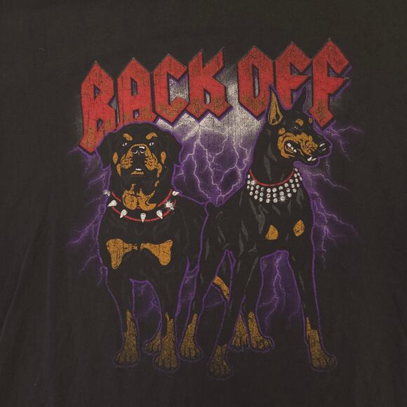 DOM Back Off Graphic Short Sleeve T Shirt Mens Size Extra Large XL Black - Picture 4 of 9